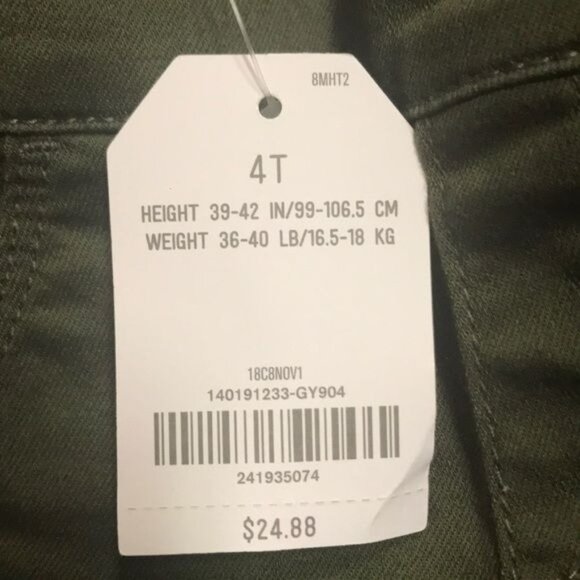 Crazy 8 Pants with Elastic Waist and Back Pockets, 4T, Green - Picture 4 of 4